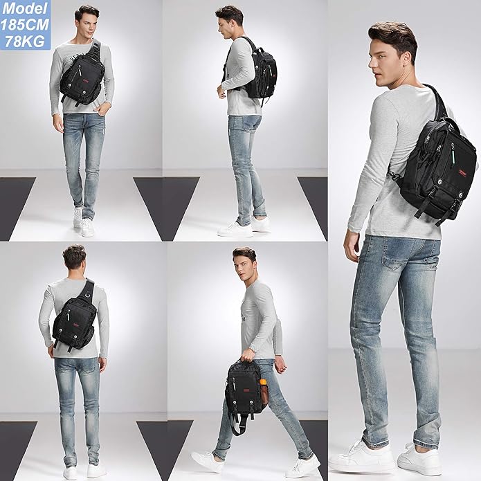 NICGID Sling Bags Chest Shoulder Backpacks, 12.5'' 13.3'' 14.1'' 15.6''Laptop Backpack Crossbody Messenger Bag Travel Outdoor