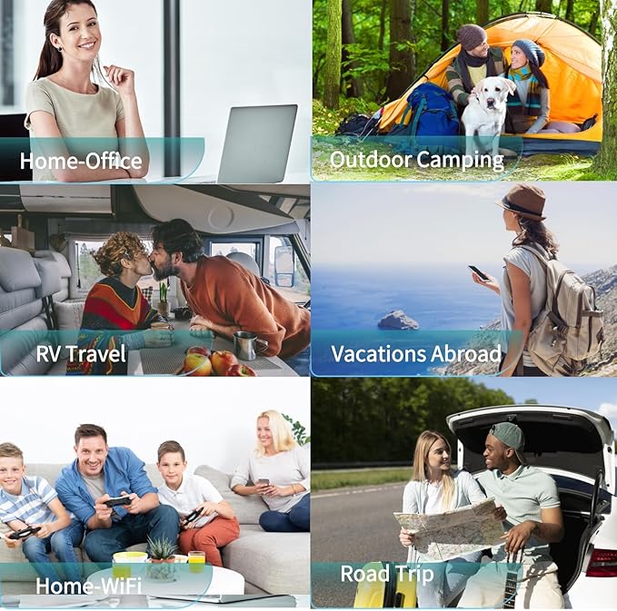 AbruoadFl Portable WiFi Mobile Hotspot Device, Wireless Hotspot Devices, No Contract or SIM Card Required, Mifi Hotspot with Multi-Camier Access, Travel Router for 135 Countries (NEW-4-6)