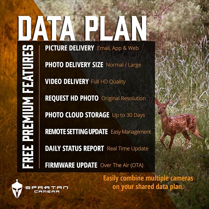 Spartan Camera 2025 Upgrade 2 Pack GoCam2 Cellular APP Control Trail Camera, 4G LTE, 1080P Video, FHD Photos, No Glow, Night Vision, Motion Activated, IP65 Water Resistant (Spartan Areus, Verizon)