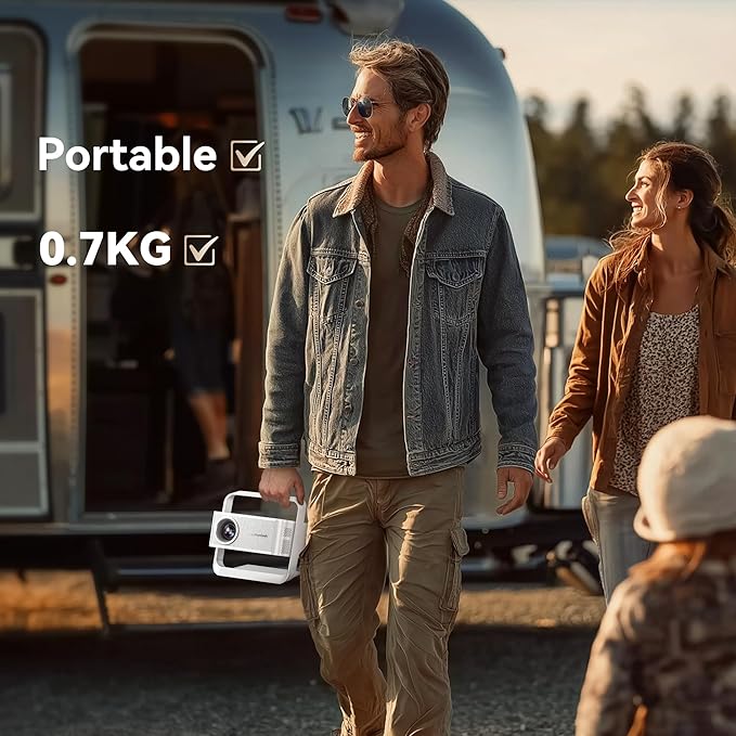 Projector with WiFi and Bluetooth, Smart 4K Projector Built-in 10,000+ APPS for Dolby Audio Home Theater Movie, Native 1080P Portable Outdoor-Proyector with HDR10+