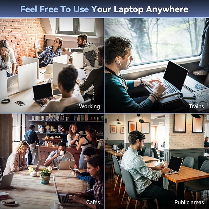 Mamol Magnetic Laptop Privacy Screen 13.3 inch ,16:9 Aspect Removable Anti Glare Protector Blue Light Privacy Screen Filter,Filter Shield Compatible with HP/Dell/Acer/Asus/Samsung/Lenovo/Thinkpad Envy