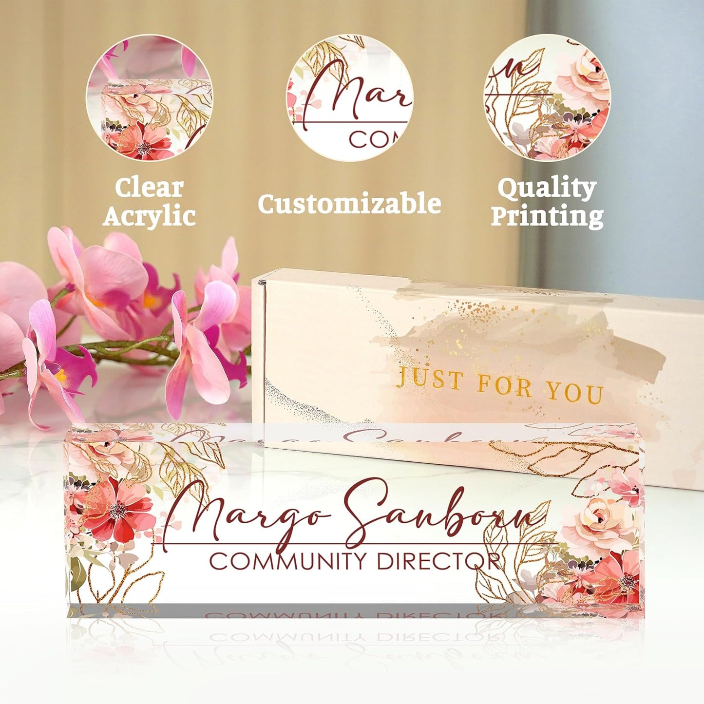 Custom Name Plate for Desk Desk Name Plate Personalized, Office Desk Decor for Women & Men, Employee Appreciation Gifts The Office Gifts for Boss, Manager, Teacher, Nurse, Lawyer