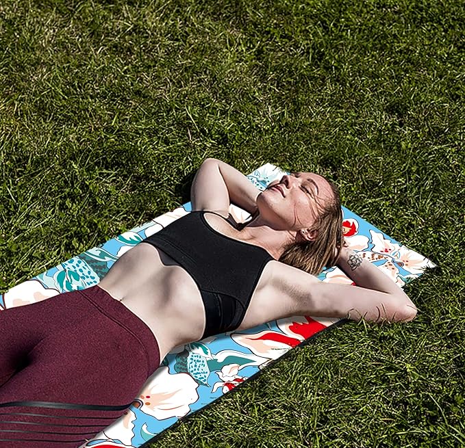 nuveti Yoga Mat Print Extra Thick TPE Non Slip Fitness Exercise Mat with Carrying Bag,72"x24" Extra Thick 6MM Exercise & Workout Mat for Yoga, Pilates Fitness and Floor Exercises