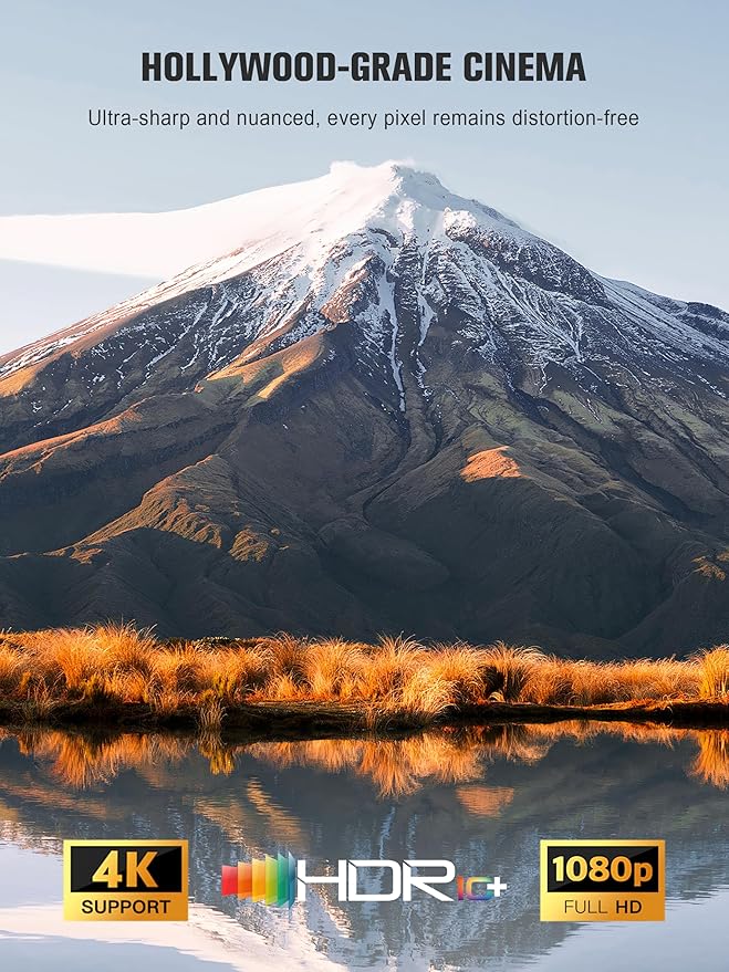 【Official Licensed Google TV/Netflix】4K Smart Projector with WiFi and Bluetooth, VOPLLS 2000 ANSI Outdoor Projectors with Dolby/Auto Focus, Portable Movie Phone Gaming Wifi Proyector for Bedroom/Home