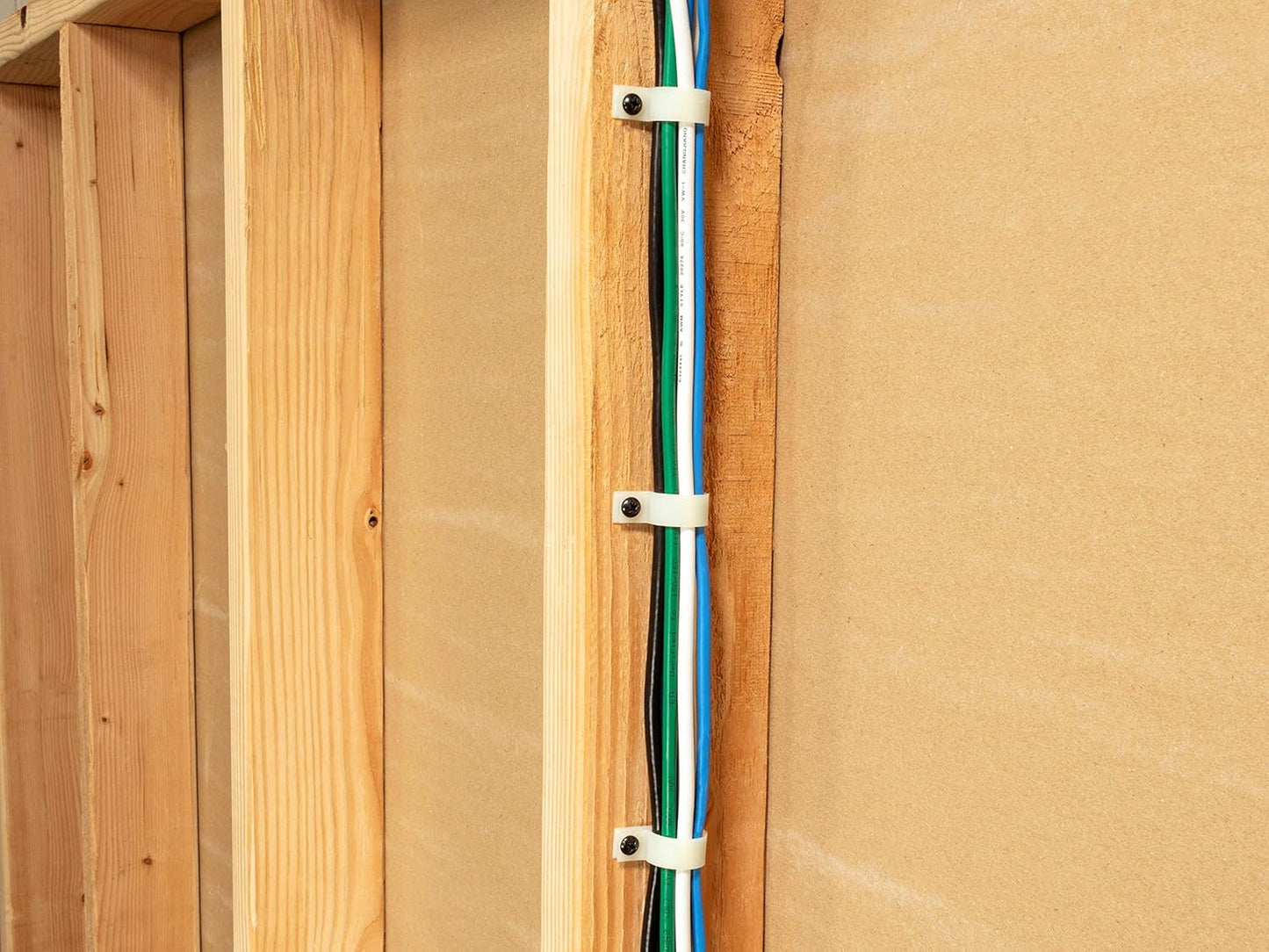 Secure 1/8 Inch Premium R Type Natural Nylon Screw Mount Cable Clamp for Wire Management - 100 Pack