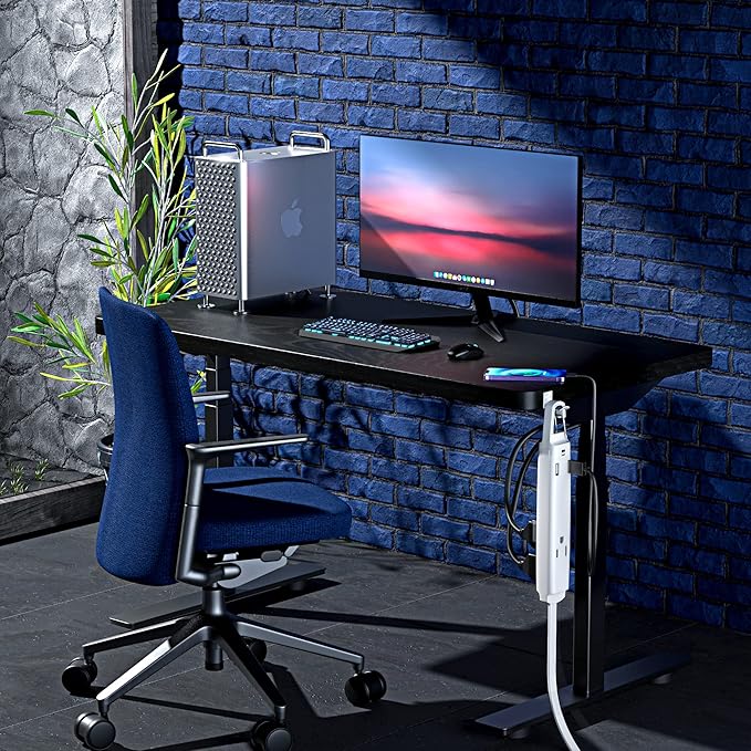 360° Rotating Flat Plug Extension Cord with USB Ports and a Removable Hook White Extension Cord 1 ft (16 Gauge) UL Certified