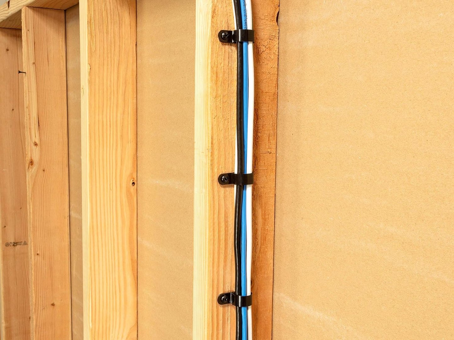 Secure 1/4 Inch Standard R Type UV Black Nylon Screw Mount Cable Clamp for Wire Management - 100 Pack