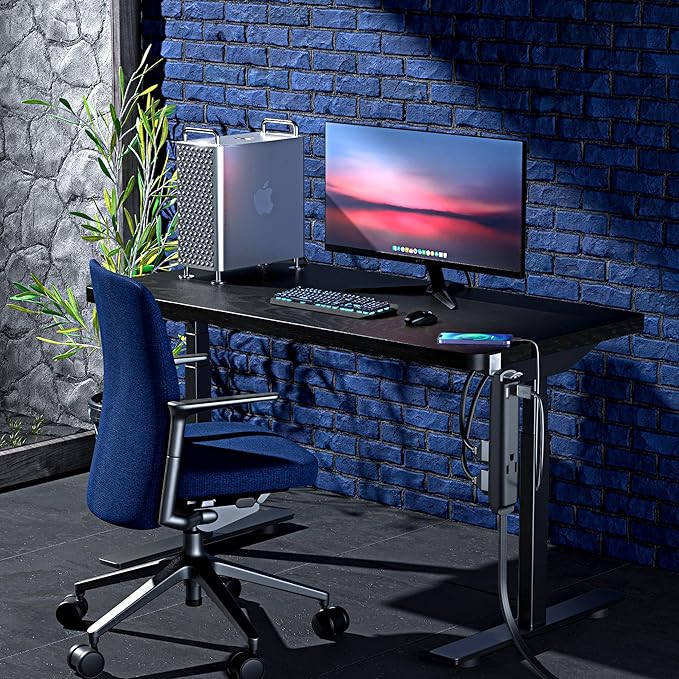 Maximm Extension Cord with USB Ports 3FT, 360° Rotating Flat Plug Extension Cord, 3-Outlet with USB Ports (2 Ports), 3 Prong Extension Cord, Grounded Extension Cord (Black) UL Certified