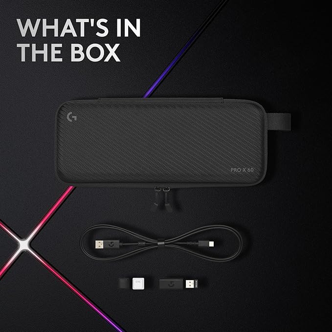 Logitech G PRO X 60 Lightspeed Wireless Gaming Keyboard, Ultra Compact TKL 60% Mechanical Keyboard for Windows PC, LIGHTSYNC RGB, Dual-Shot PBT Keycaps, GX Optical Tactile Switches - White