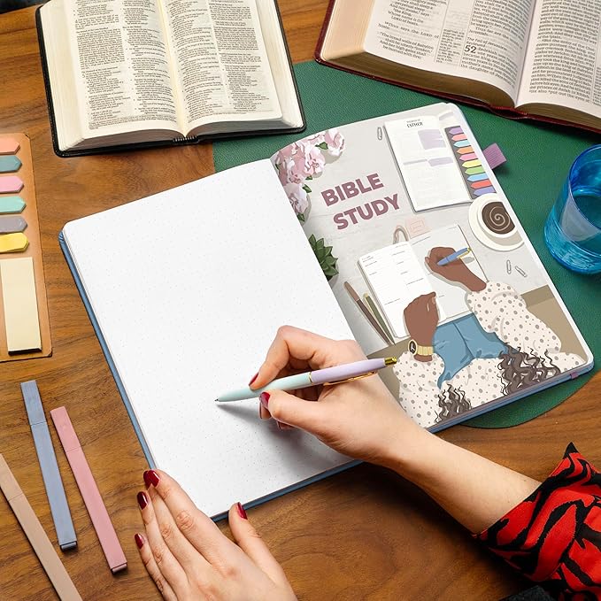 Clever Fox Bible Study Journal Large – Church Notes Notebook – Note Taking & Journaling Kit – Faith Based Religious Accessories, 7x10” (Periwinkle)