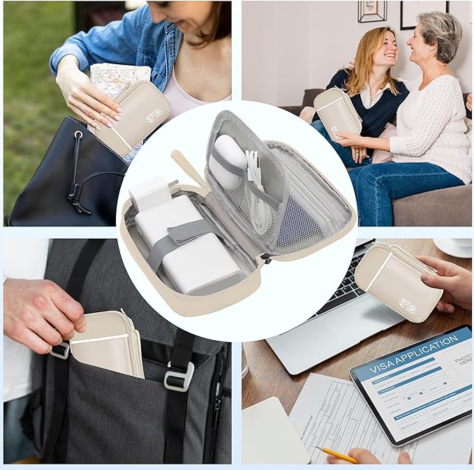 Electronics Organizer,Travel Cord Organizer Pouch, Portable Cable Organizer Bags, Waterproof Electronic Accessories Storage Case for Cables, Cords, Charger, Phone (Single Layer-Small-Beige)