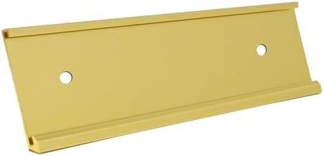 2x10 Executive Name Plate Holder, Yellow Aluminum Adhesive Door Mount for Wall Plaques, Mailbox Signs and Cubicles | Made in USA