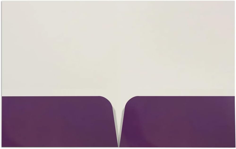JAM PAPER Custom Printed Semi-Gloss Folders with Round Corner Pockets - Personalized Logo & Text - 10 pt C2S - Purple - 250/Pack