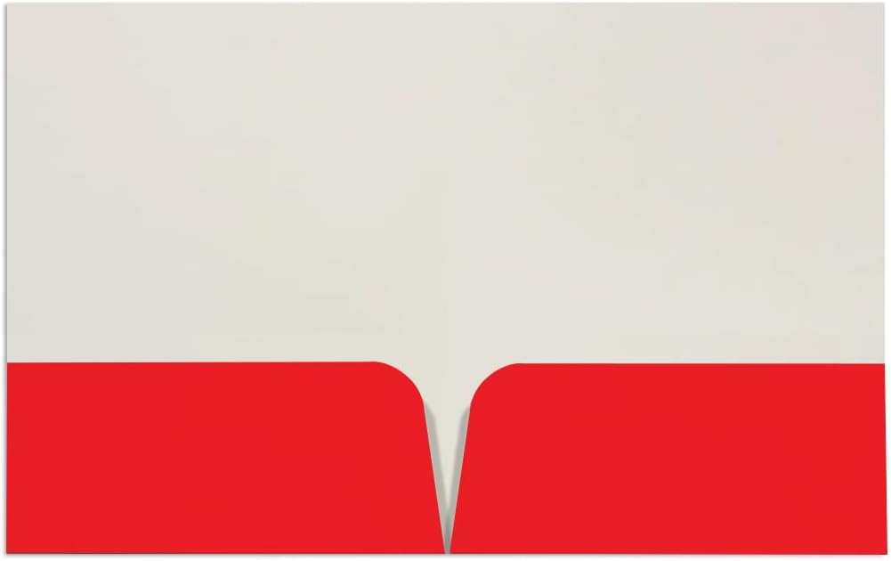 JAM PAPER Custom Printed Semi-Gloss Folders with Round Corner Pockets - Personalized Logo & Text - 12pt C1S - Red - 100/Pack