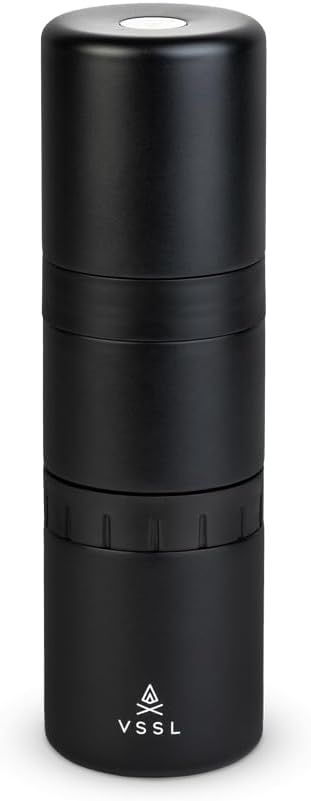 Nest Pour Over Coffee Kit | Coffee Maker for Camping | All-In-One Travel Pour Over | Transportable Dripper, Two 10oz Stainless Steel Travel Mugs | Compact Storage & Adventure Ready | Black