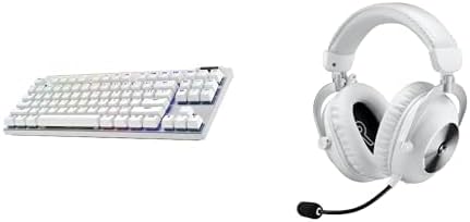Logitech G Pro X TKL Lightspeed Wireless Gaming Keyboard, Tactile + G Pro X 2 Lightspeed Wireless Gaming Headset Bundle - White