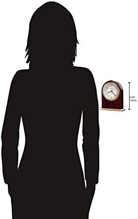 Howard Miller Monroe Table Clock - Arch-Shaped Analog Desk Clock, Wooden Tabletop Timepiece w/Brass Accents, Battery-Operated Quartz Movement, Shelf Decoration for Living Room, Bedroom, Office Decor