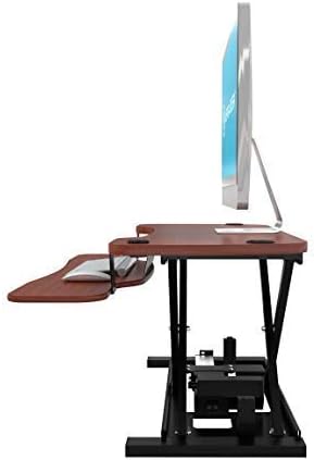 VERSADESK® PowerPro™ 36” x 24” Standing Desk Converter | 7.75” - 23.5” Electric Height Adjustable Sit to Stand Desk Riser w/ Keyboard Tray & USB Hub - Ergonomic Workstation for Home & Office, Cherry