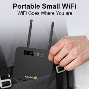 4G LTE WiFi Router with 1GB Data Card, Portable Modem WiFi Router, 300Mbps WiFi, Supports Verizon, AT&T and T-Mobile, 3000mAh Battery, WiFi Mobile Hotspot Router for Home/RV/Office/Camping