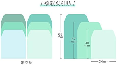 6 Pack Creative Gradient Color Memo Pads N Times Sticky Notes Index Paper Driver Stickers Self-Adhesive Sticky Paper Bookmark,Assorted Size and Color,60 Sheets/Pack