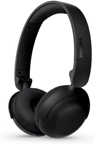 PHILIPS H2209 Wireless Headphones,On-Ear Bluetooth Headphones, Dynamic Bass, Sound Signature,Clear Call,25H Battery Life,Fast Charging,Soft Ear Cups,Bluetooth 5.4,Compact Design,Light,Matte Black