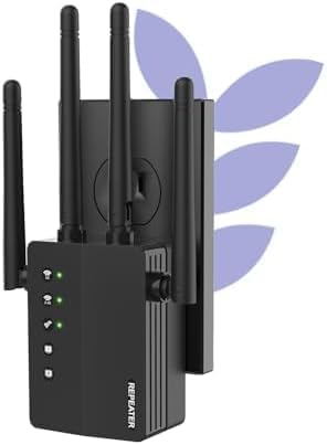 WiFi Extender Signal Booster with Dual Band 5GHz/2.4GHz, WiFi Booster Up to 12880 Sq. ft and 105 Devices, WiFi Booster with Ethernet Port, WiFi Extenders Signal Booster for Home and Outdoors(Black)