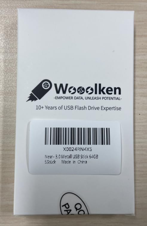USB 3.0 Flash Drive 64GB 5 Pack, Wooolken High Speed USB 3.0 Thumb Drives Sleek Metal Flash Drives with Keychains, Memory Stick, USB Drive for PC/Computers/Mac/Laptops