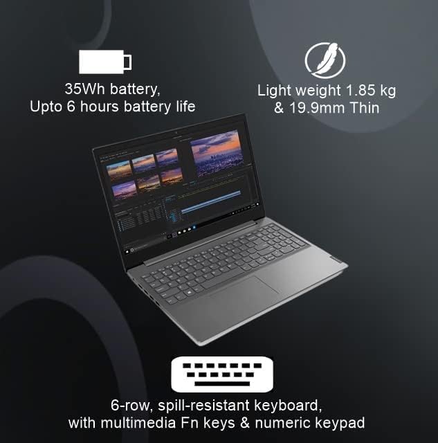 Lenovo V15 Laptop, 15.6" Full HD (1920 x 1080) Anti-Glare Display, Intel Dual-Core Processor, 16GB RAM, 512GB SSD, Wi-Fi, Ethernet RJ-45, USB-C, HDMI, Windows 11 Pro, for Home and Business