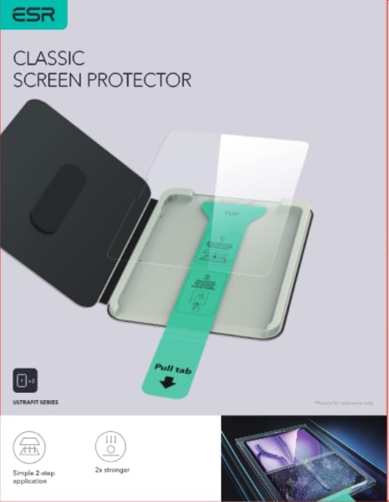 ESR 2 Pack Screen Protector for iPad Air 13 Inch M3/M2 2025/2024 (7th/6th Generation), 9H Tempered Glass Film with UltraFit Tray, Apple Pencil Support, Scratch Resistant, HD Clarity, Bubble Free