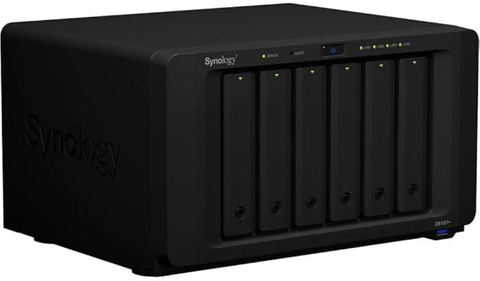 Synology DiskStatoin DS1621+ NAS Server for Business with Ryzen 2.2GHz CPU, 32GB Memory, 96TB HDD Storage, 2 x 1GbE LAN Ports, DSM Operating System