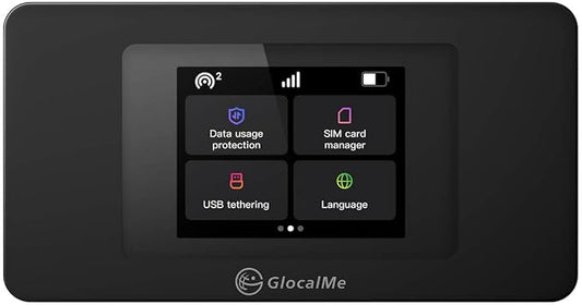 GlocalMe DuoTurbo 4G LTE Portable WiFi Hotspot for Travel in 200+ Countries, Mobile Hotspot Device with Global 1.1GB Data 30Days, SIMFREE and Dual Modem, 10 Devices Connected(Black)