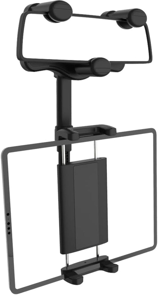 Car Rear View Mirror Phone Holder Tablet Mount for 4-13" iPad & Cell Phone, 360° Rotatable Retractable Car Truck Holder Rearview Mount for iPad Pro 12.9 Air Mini, Galaxy Z Fold 4 3, iPhone etc