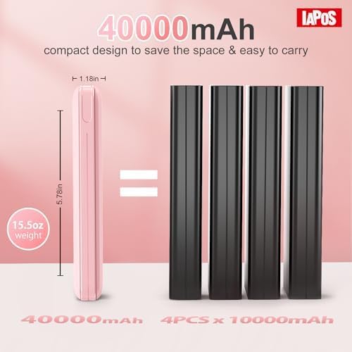 Portable Charger 40000mah Power Bank, USB-C (22.5W) Fast Charging Battery Pack Portable Phone Charger for iPhone 16 Pro/16/15/14/13 Series, Android Samsung Galaxy, Battery Bank for Travel Camping