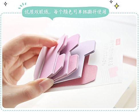 6 Pack Creative Gradient Color Memo Pads N Times Sticky Notes Index Paper Driver Stickers Self-Adhesive Sticky Paper Bookmark,Assorted Size and Color,60 Sheets/Pack