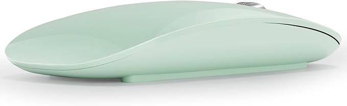 TENMOS M18 Bluetooth Mouse, USB C Rechargeable Wireless Mouse, Triple Mode (Dual Bluetooth+USB) Computer Silent Mice Portable with USB Receiver and Type C Adapter for Laptop/MacBook/iPad/PC - Green