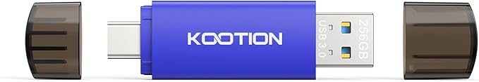 256GB USB C Flash Drive 5-Pack, KOOTION 2-in-1 Type-C Flash Drive USB-A & USB-C 3.0 Dual Drive OTG, Thumb Drive Memory Stick for Android Smartphone/Tablet/PC