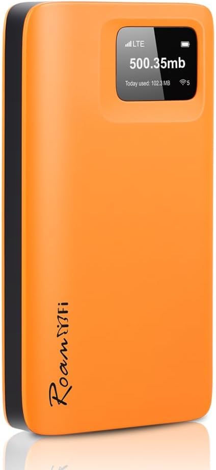 RoamWiFi 4G LTE Mobile Hotspot Router Worldwide Portable High Speed Hotspot with US 1GB Data 30Day No SIM Card Needed 10 Connected Devices Pocket Hotspot for Travel in 170+ Countries