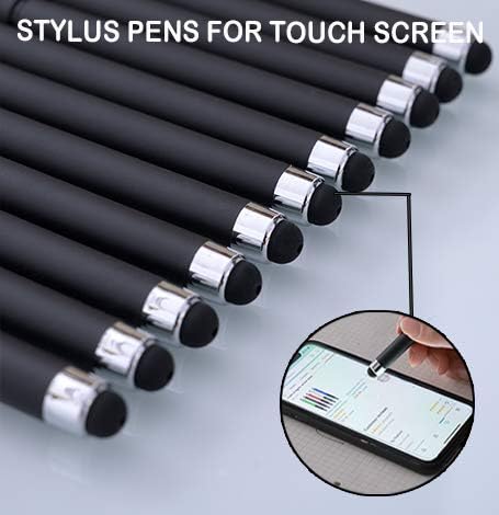 MiSiBao 0.7mm Black Ink Gel Ink Rollerball Pens 2 in 1 Medium Point Pens with Stylus Work Pen Smooth Writing for Office Black gel pen (Black-18pack)