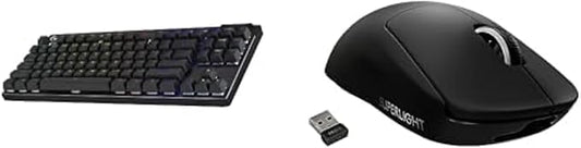 Logitech G Pro X TKL Lightspeed Wireless Gaming Keyboard, Clicky + G Pro X Superlight Wireless Gaming Mouse Bundle - Black
