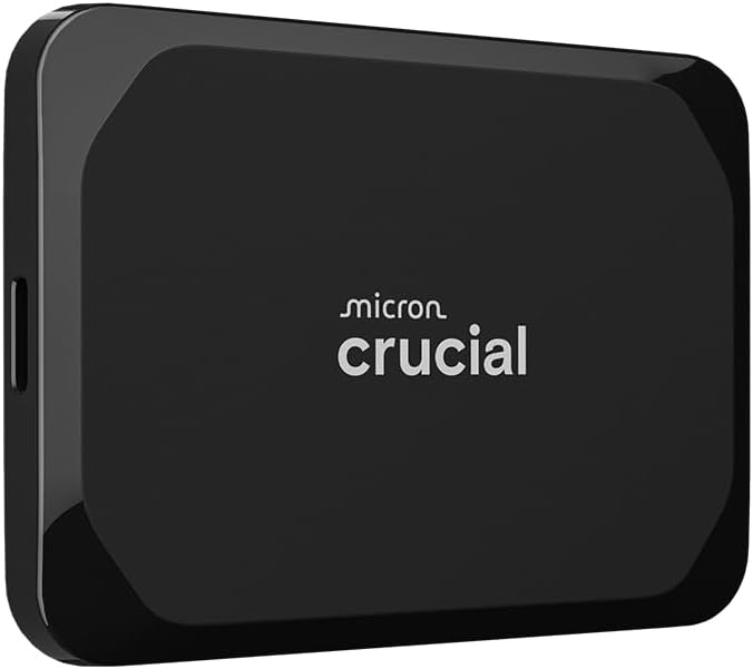 Crucial X9 4TB Portable SSD, Up to 1050MB/s, USB 3.2 USB-C, External Solid State Drive, Compatible with Windows, Mac, & Android, Reliable Storage for Games, Files, & Backups, Black - CT4000X9SSD902