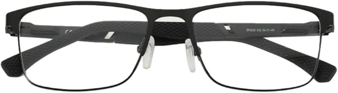 ZENOTTIC Blue Light Reading Glasses for Men Computer Readers Trendy Square Metal Frame Anti Glare