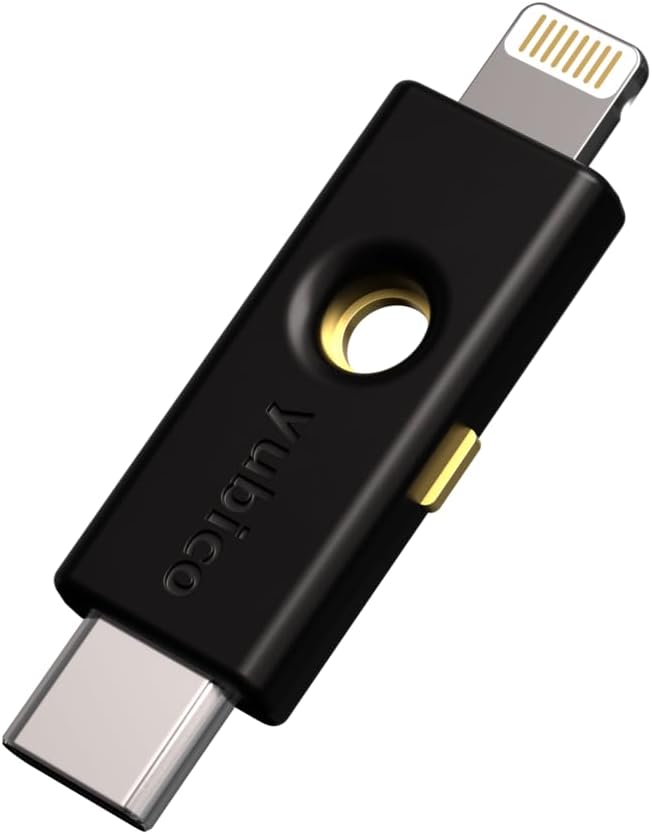 Yubico - YubiKey 5Ci - Multi-Factor authentication (MFA) Security Key and passkey for iPhone/Android/PC, Dual connectors for Lighting/USB-C, FIDO Certified