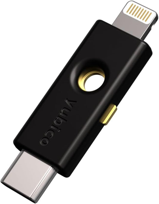 Yubico - YubiKey 5Ci - Multi-Factor authentication (MFA) Security Key and passkey for iPhone/Android/PC, Dual connectors for Lighting/USB-C, FIDO Certified