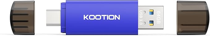 64GB USB C Flash Drive 5-Pack, KOOTION 2-in-1 Type-C Flash Drive USB-A&USB-C 3.0 Dual Drive OTG, Thumb Drive Memory Stick for Android Smartphone/Tablet/PC