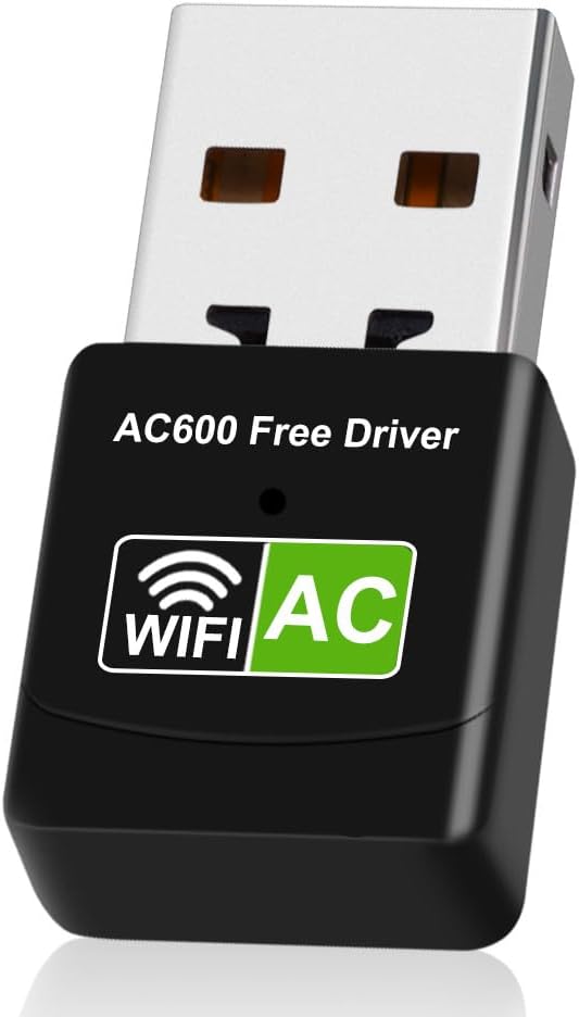 USB WiFi Adapter for PC Mini Wireless Adapter 600Mbps WiFi Network Adapters for Desktop Computer/Laptop,Dual Band 5G/2.4G WiFi Dongle Laptop External Network Card for Windows 11/10/8/XP etc