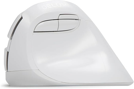 DeLUX Wireless Small Ergonomic Mouse, Silent BT Vertical Mouse, 6 Buttons and 4000 DPI, Reduce Wrist Pain and Hand Pressure, for PC Computer Laptop (M618Mini DB-White)