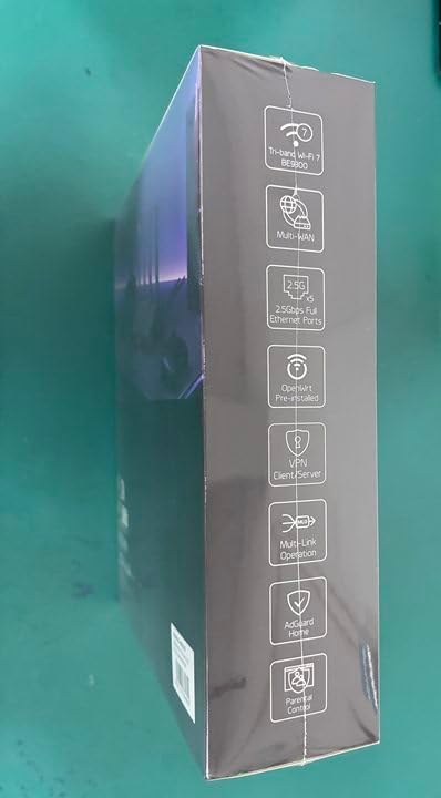 GL.iNet GL-BE9300 (Flint 3) Tri-Band WiFi 7 Router, High-Speed 6GHz Gaming WiFi Router for Wireless Internet, Long Range, 5 x 2.5G VPN Routers for Fiber Optic Modem, Computer Routers, Home & Business