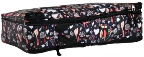 LeanTravel Compression Packing Cubes for Travel Organizers with Double Zipper (6-Pack (2L+2M+2S), Flowers & Leaves)