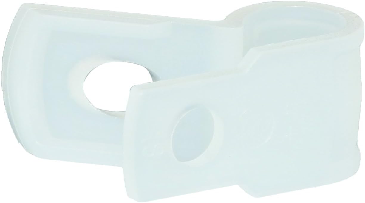 Secure 1/4 Inch Premium R Type Natural Nylon Screw Mount Cable Clamp for Wire Management - 100 Pack