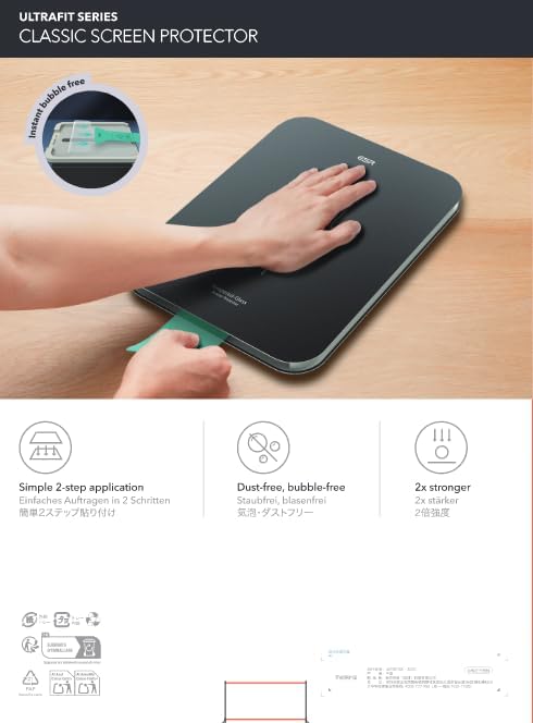 ESR 2 Pack Screen Protector for iPad Air 11 Inch M3/M2 2025/2024 (7th/6th Generation), 9H Tempered Glass Film with UltraFit Tray, Apple Pencil Support, Scratch Resistant, HD Clarity, Bubble Free